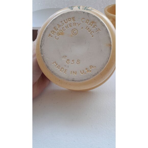 SET OF (3) TREASURE CRAFT WILDFLOWERS SOUP BOWL MUG #858 USA CROCKERY INC - Picture 5 of 5